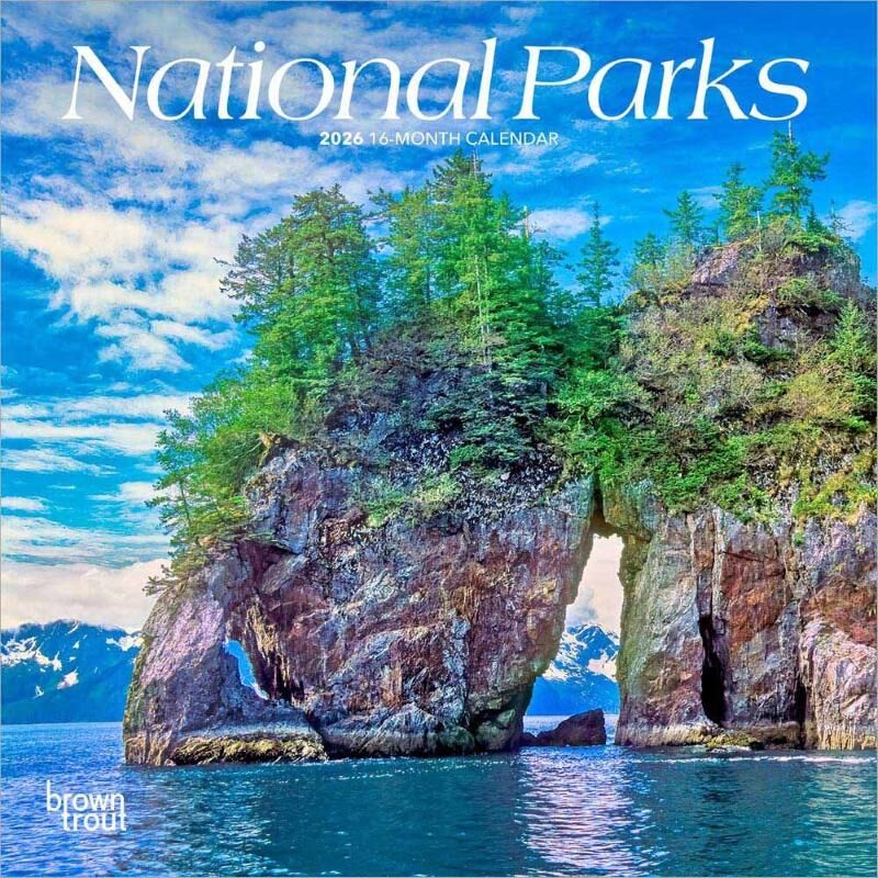 Brown Trout Publisher 2026 National Parks Monthly Mini Wall Calendar, 7-In x 14-In