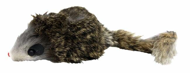 Ethical Pet Shaggy Plush Giant Mouse Rattle & Catnip Toy
