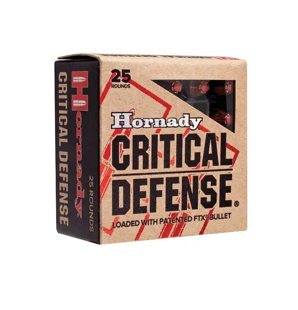 Hornady Critical Defense 9mm, 115 Grain FTX Pistol Ammo, 25-Rd