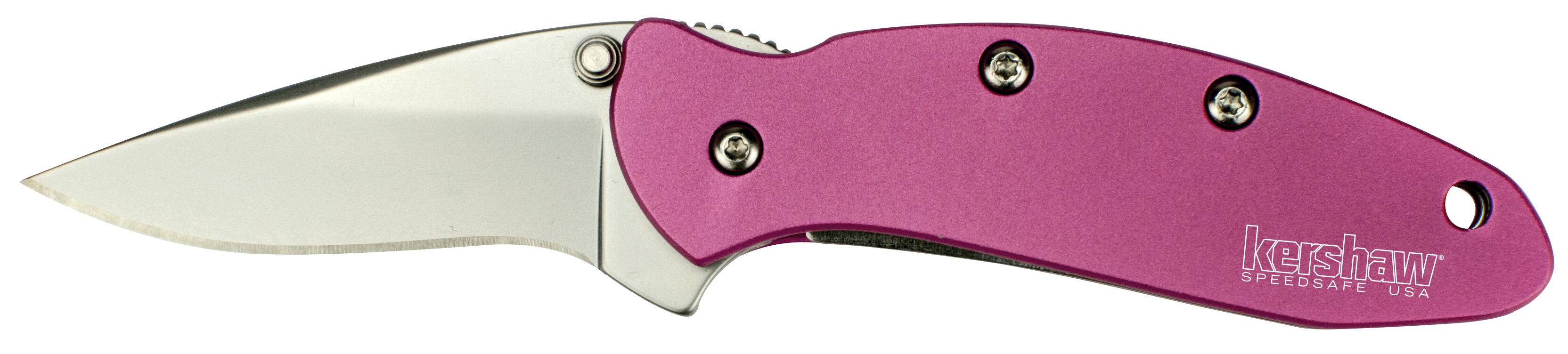 420HC Bead Blasted Finish Blade 6061-T6 Aluminum Pink Anodized Handle