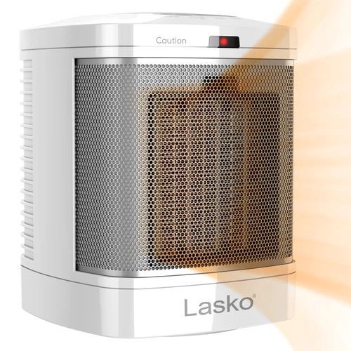 Lasko Ceramic White Bathroom Space Heater with ALCI Safety Plug, 1500-Watts