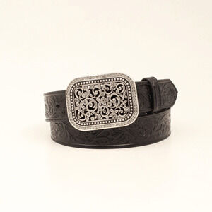 M & F Western Men's Ariat Leather Belt in Black