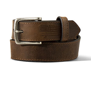 M & F Western Boy's Ariat USA Flag Leather Belt in Brown
