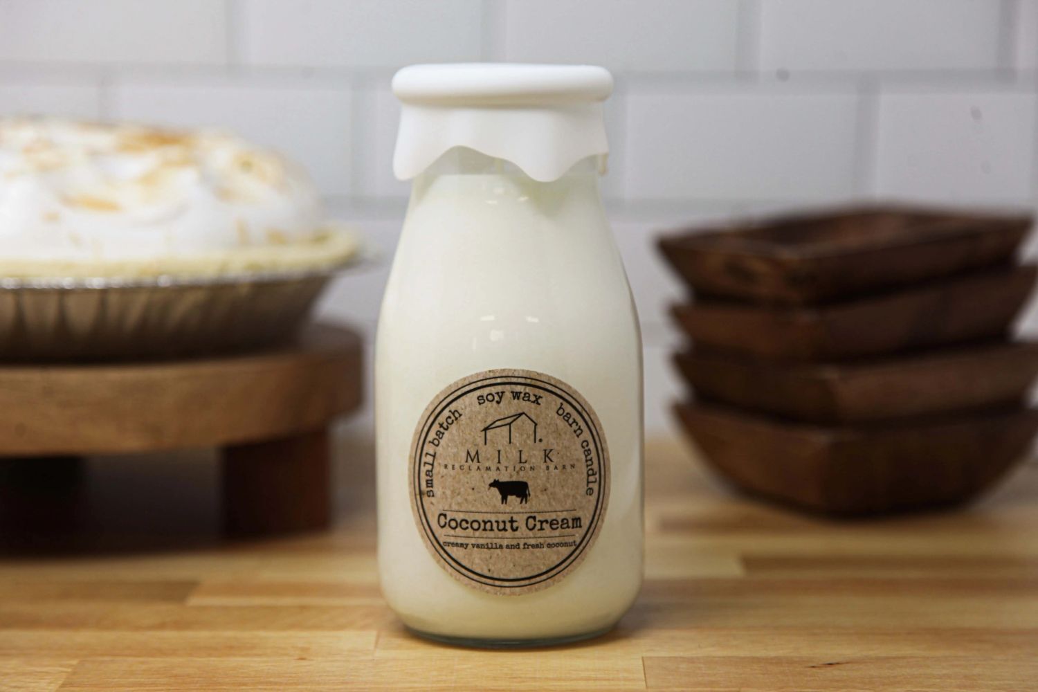 Milk Reclamation Coconut Cream Milk Bottle Candle, 13-Oz