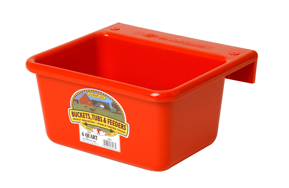 Little Giant Plastic Mini Feeder - Red, 6 qt