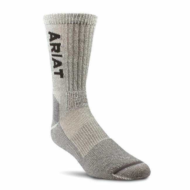 Ariat Men's Lightweight Merino Wool Blend Steel Toe Work Sock