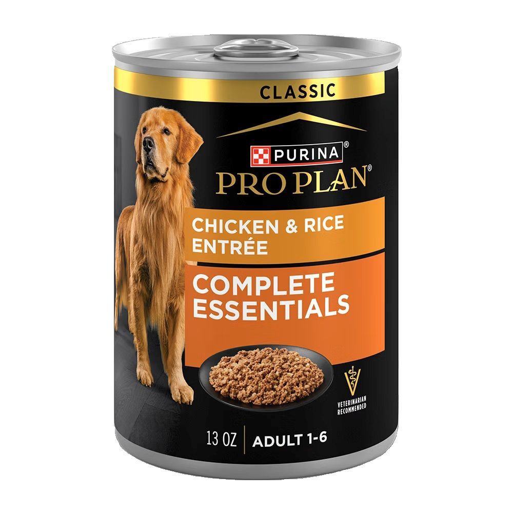 Purina Pro Plan Complete Essentials Adult Chicken & Rice Entrée Classic Wet Dog Food, 13-Oz