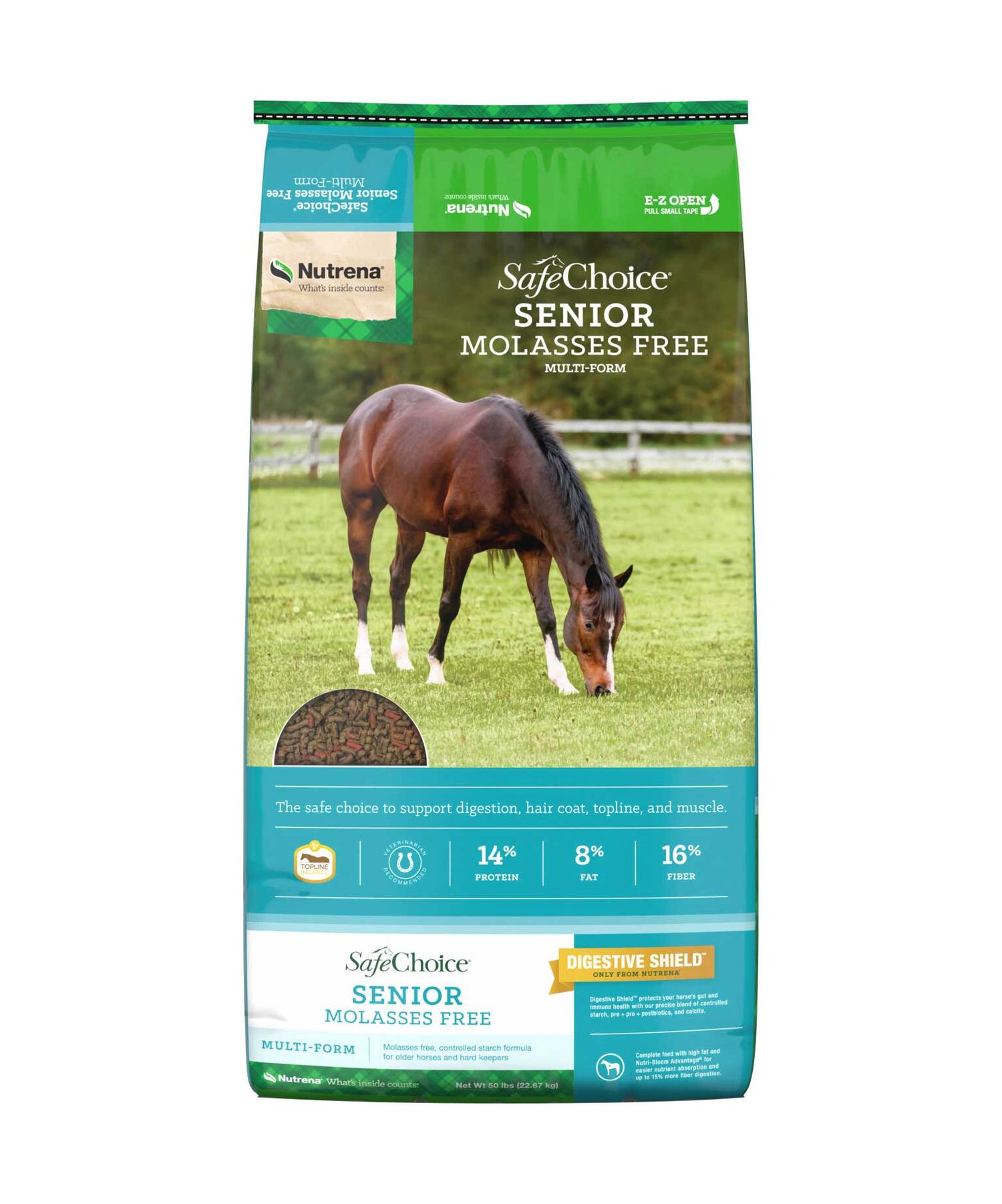 Nutrena SafeChoice Senior Molasses Free Multi-Form, 50-Lb