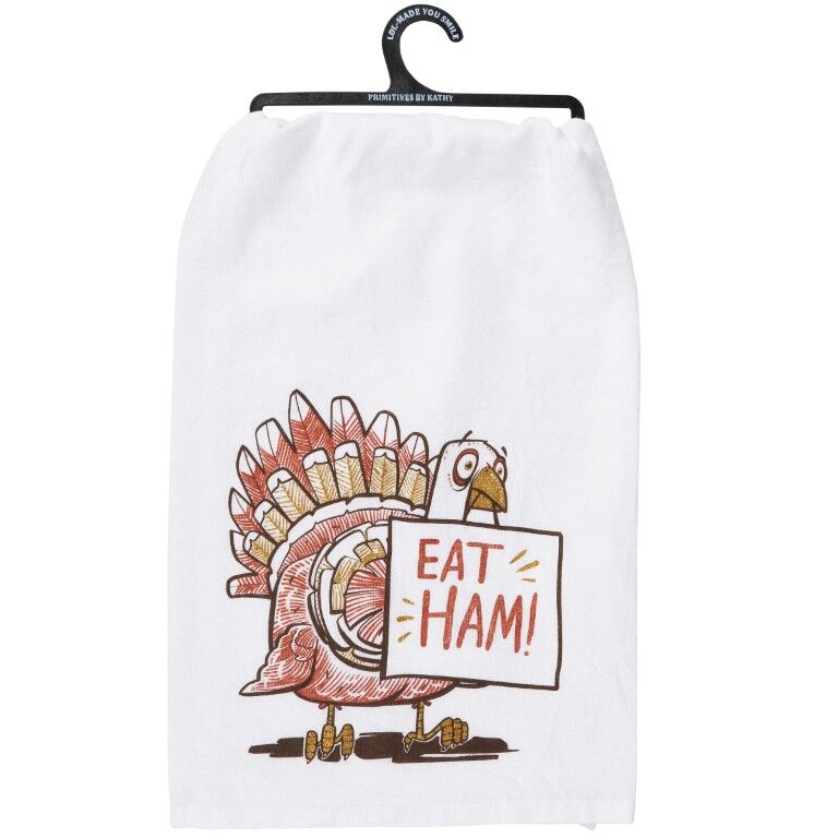 Primitives By Kathy Eat Ham Kitchen Towel, 28-In x 28-In