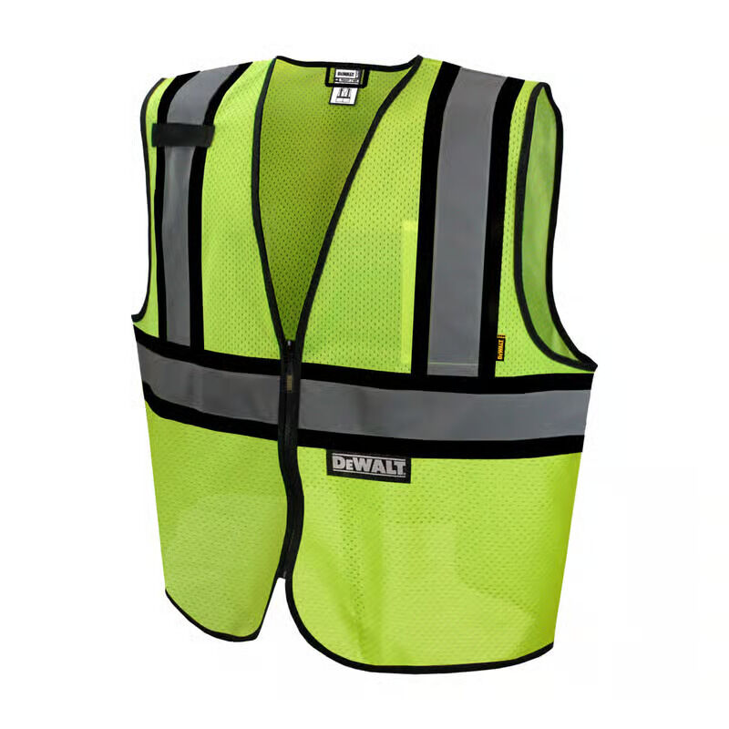 DEWALT Men's Class 2 Contrasting Trim Economy Mesh Vest in Hi-Vis Green, Large