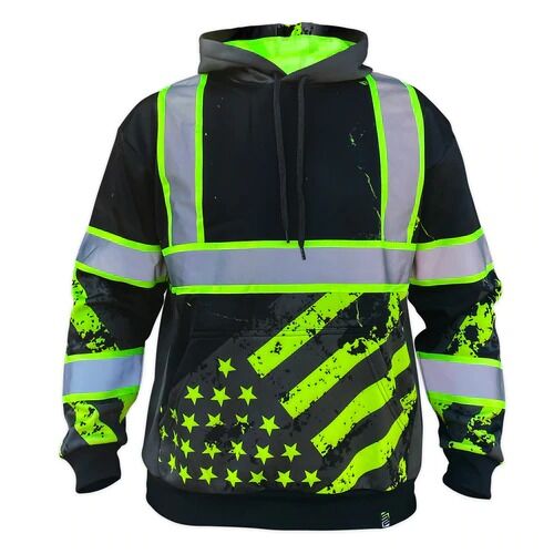 SafetyShirtz Men's SS360º Enhanced Visibility American Grit Stealth Safety Hoodie