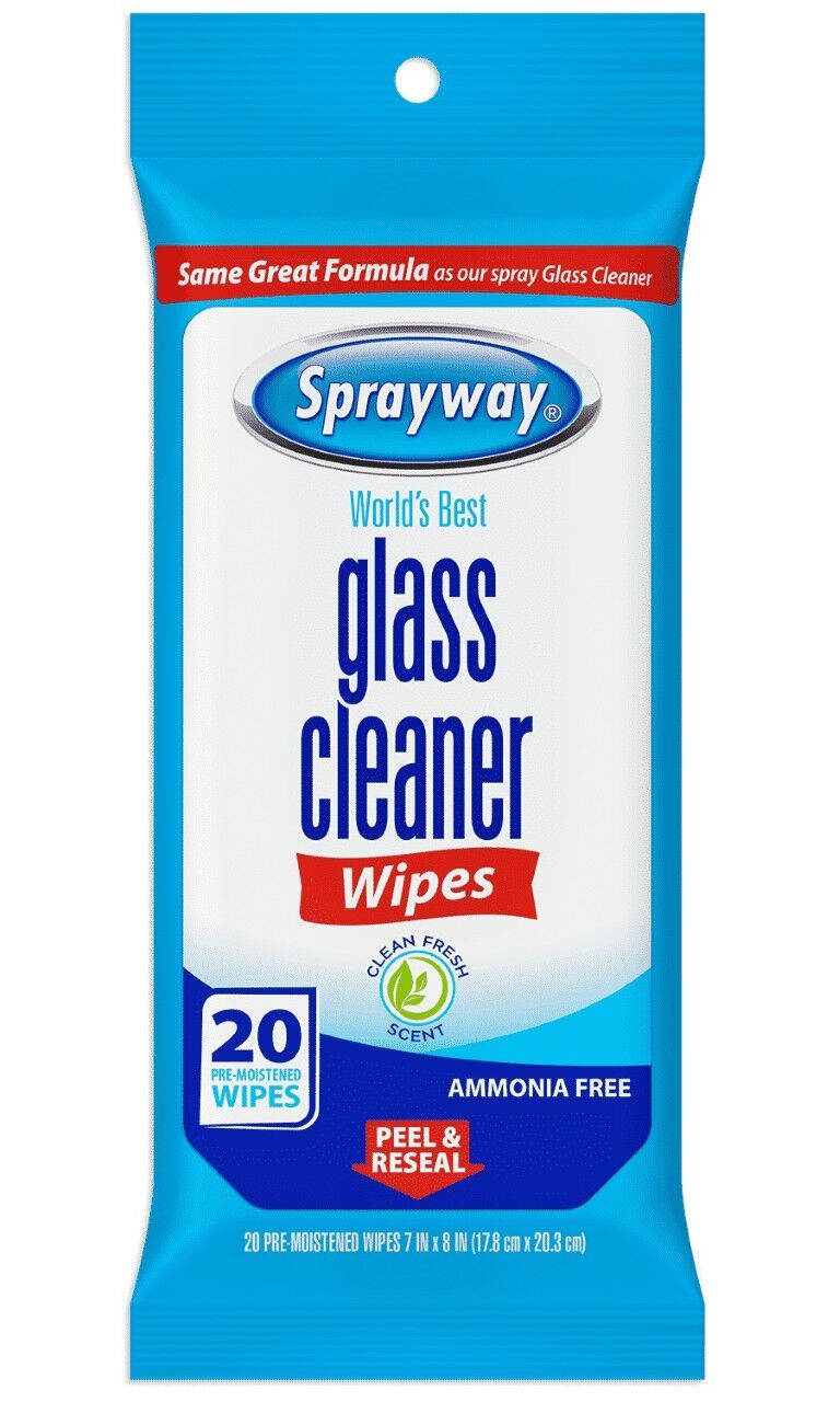 Sprayway Glass Cleaner Wipes, 20-Ct
