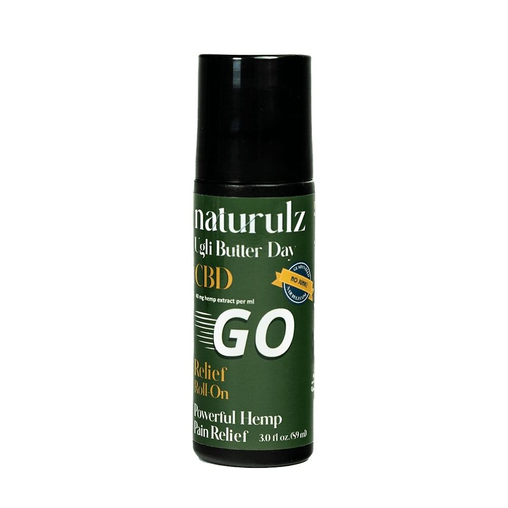 Naturulz Ugli Butter Day Go! Hemp Based Pain Relief Roll-On, 3-Oz