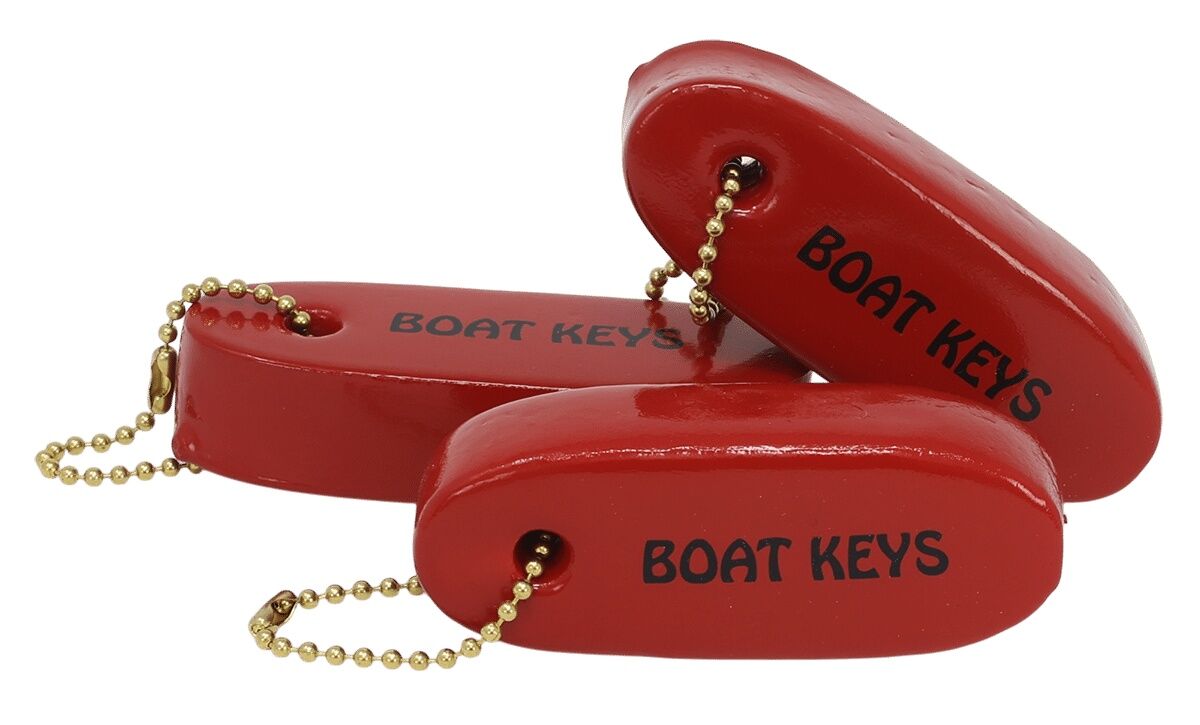 Hardline Products Red Vinyl Dipped Floating Boating Key Chain