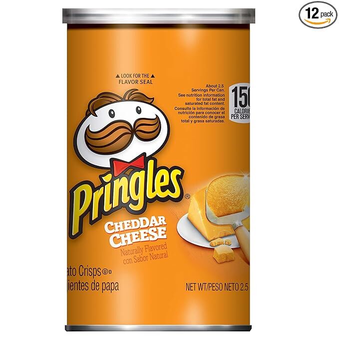 Pringles Cheddar Cheese Potato Chips, 2.5-Oz