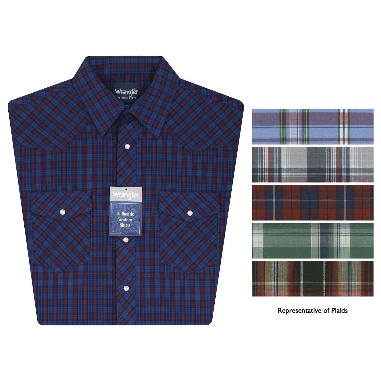Wrangler Men's Western Short Sleeve Plaid Shirt