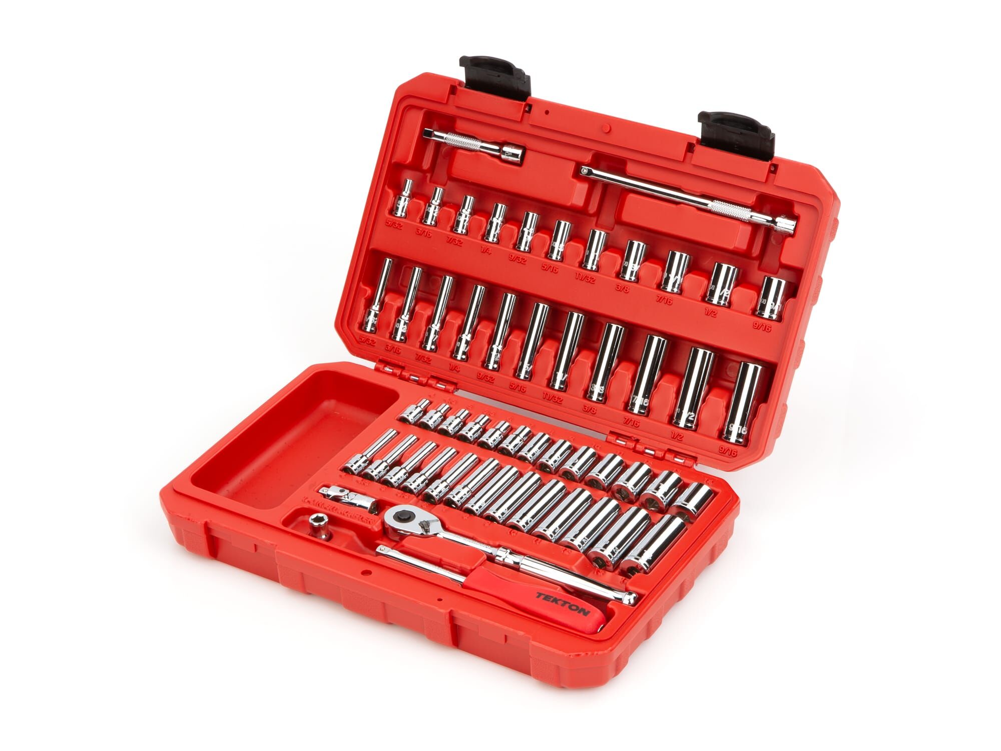 1/4-In Drive 6-Point Socket & Ratchet Set, 55-Pc