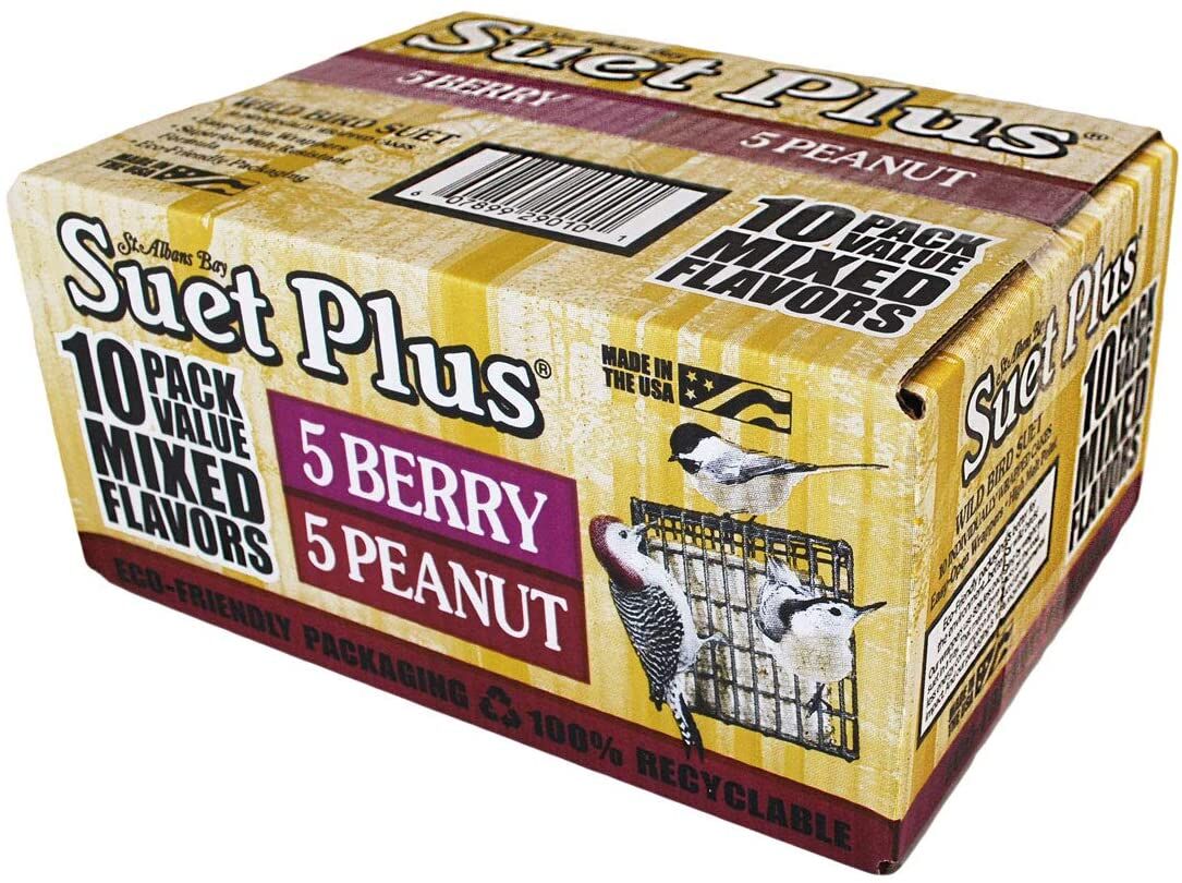 Suet Plus Mixed Flavors Berry/Peanut Wild Bird Suet, 10-Pk